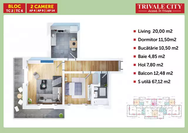 Apartament 2 camere in Trivale City | | Avans 5%