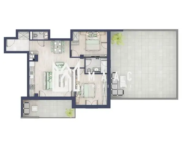 Apartament 3 camere | Terasa 40 mp | Turnisor