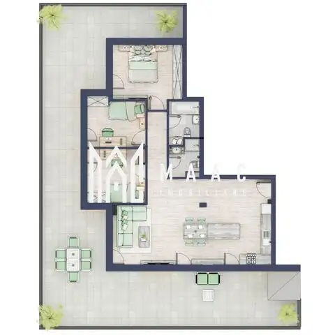 Penthouse 3 camere | Etaj 4 | Terasa 108 mp | Turnisor