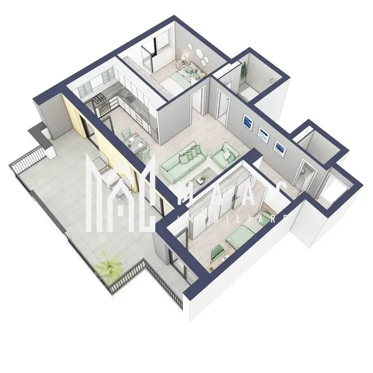 Apartament 3 camere | Balcoane 27.4 mp | Etaj 3 | Turnisor