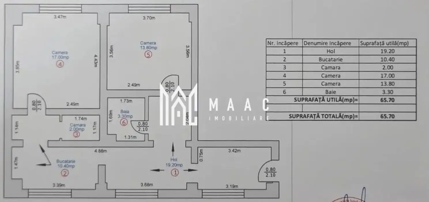 Apartament 2 camere | Etaj 1 | 66 MPU | Mobilat | Lazaret