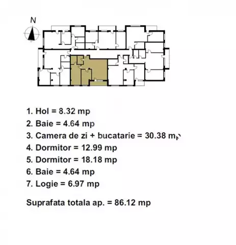 Se vinde apartament, 3 camere in Floresti