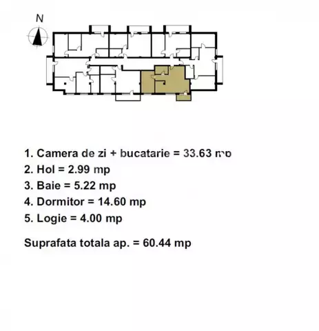 De vanzare apartament, 2 camere in Floresti