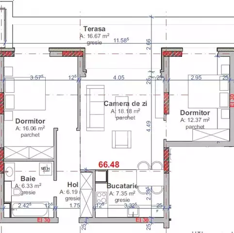 De vanzare apartament, 3 camere in Intre Lacuri