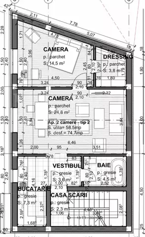 De vanzare apartament, 2 camere in Ultracentral