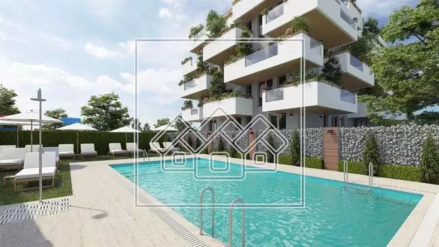 Apartament de vanzare in Sibiu - Etaj 1 cu Terasa in bloc cu piscina