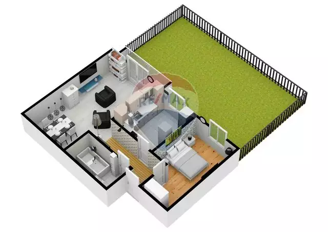 Apartament cu 2 camere | 52,6 mpu | Curte 33mp | COMISION 0%