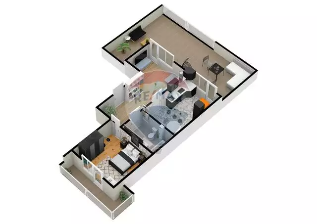 Apartament | 2 camere | Balcon- 9.5 mp | DEZVOLTATOR