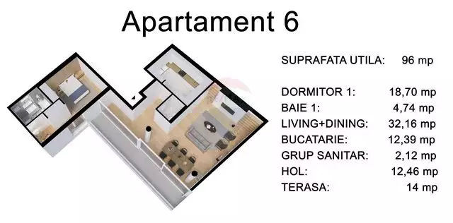 Apartament 2 camere, 96 mp, Natiunile Unite, comision 0%