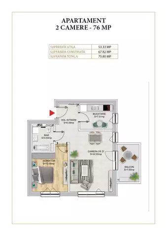 Vanzare apartament, 2 camere, in Sector 1, zona Domenii
