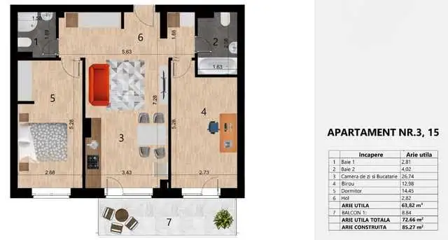 Se vinde apartament, 3 camere, in Cluj-Napoca, zona Zorilor