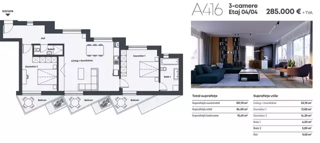 Vanzare apartament, 3 camere, in Sector 1, zona Victoriei
