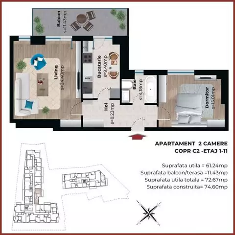 Vanzare apartament, 2 camere, in Sector 5, zona Viilor