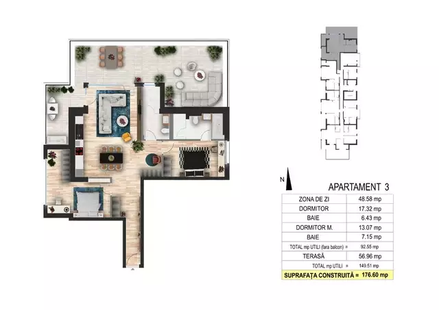 Vanzare apartament, 3 camere, in Sector 1, zona Baneasa