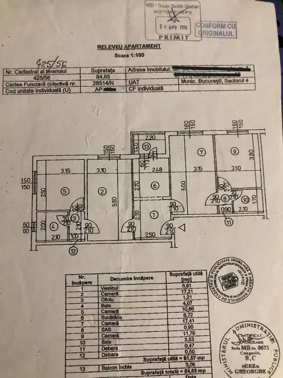 Vanzare apartament, 4 camere, in Sector 4, zona Aparatorii Patriei