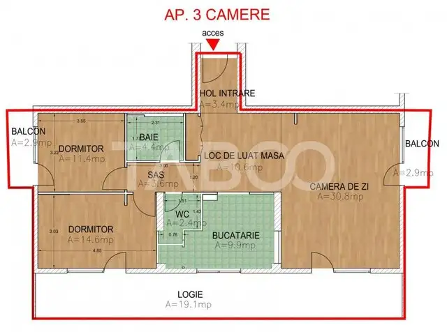 COMISION 0% Apartament 3 camere 3 balcoane Rahovei 93 mpu la etajul 1