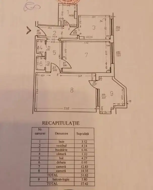 2 camere | Calea Dorobanti | Capitale | bloc 76 | 57mp