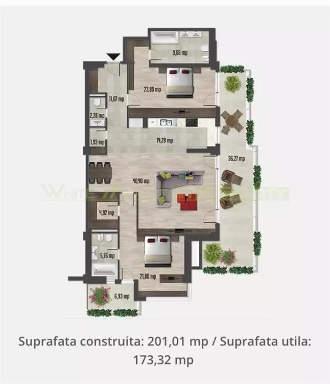 Apartament luxos cu 3 camere in Liziera, Pipera