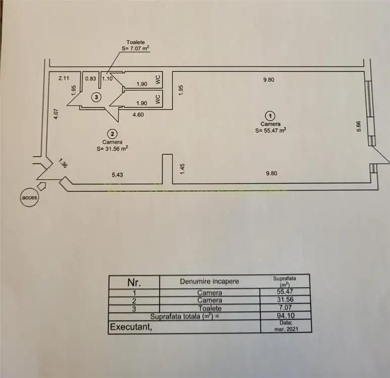 Spatiu comercial 94 mp, inchiriere lunga durata in Sibiu, str Balcescu, Piata Mare. negociabil