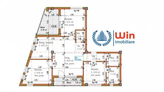 Apartament 4 camere | 99mp util | Bloc nou | Zona Primaria Someseni