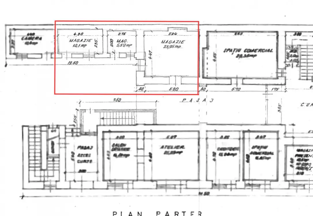 Spatiu comercial 4 incaperi | 195mp utili | Ultracentral | Eroilor